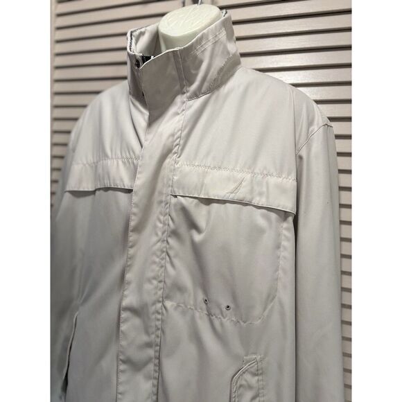 Nautica Sportswear Zip/Snap Up Jacket Beige Collared Lined Windbreaker Size XL - Picture 2 of 10